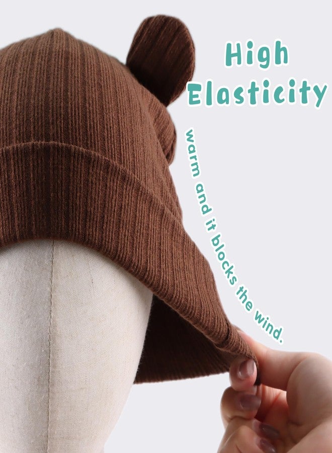 Zsedrut Newborn Baby Hat Bear Infant Cute Baby Beanie Toddler Boys Girls Knitted Hats for New Born (0-6 Months, Coffee) - Image 5